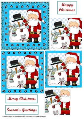 Snowman, Santa and Mouse Pyramid