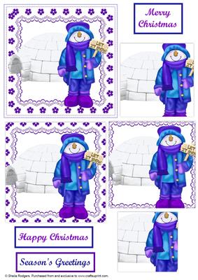 Snowman in Purple Pyramid