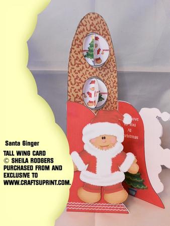 Tall Wing Card - Santa Ginger