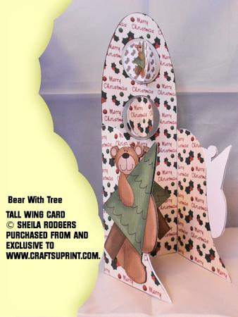 Tall Wing Card - Bear with Tree
