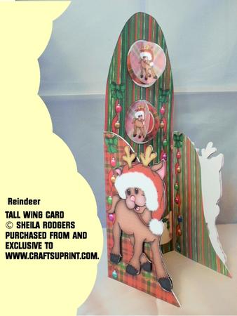 Tall Wing Card - Reindeer