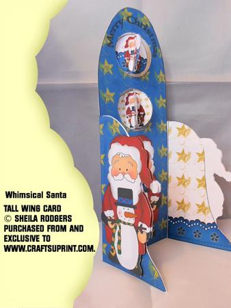 Tall Wing Card - Whimsical Santa