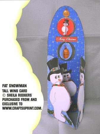 Tall Wing Card - Fat Snowman