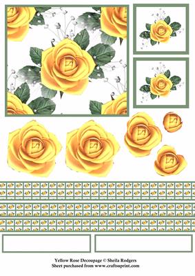 Yellow Rose Decoupage