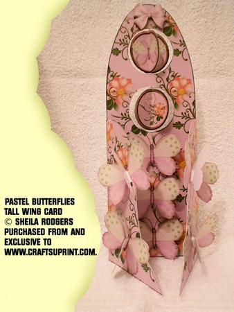 Tall Wing Card - Pastel Butterflies