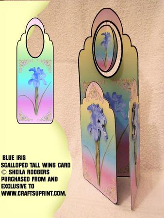 Scalloped Tall Wing Card - Blue Iris