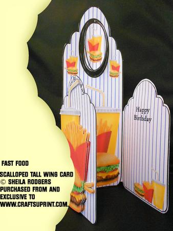 Scalloped Tall Wing Card - Fast Food