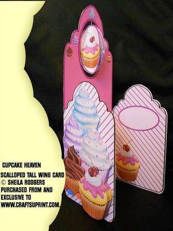 Scalloped Tall Wing Card - Cupcake Heaven