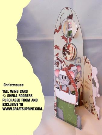 Tall Wing Card - Christmouse