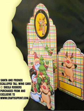 Tall Wing Card - Santa & Friends