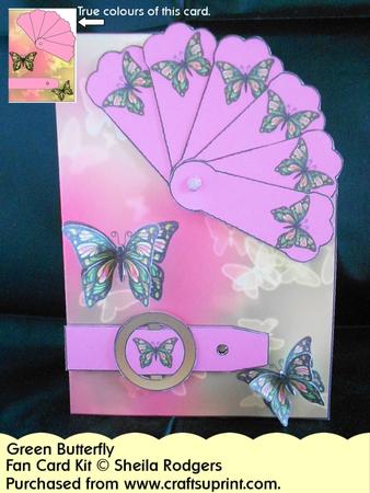 Fan Card - Green Butterfly