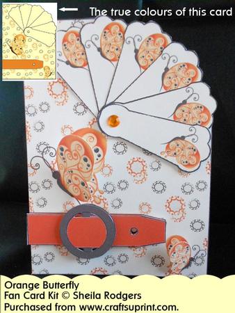 Fan Card - Orange Butterfly