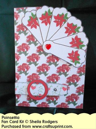 Fan Card - Poinsettia
