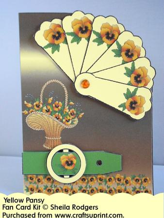 Fan Card - Yellow Pansy