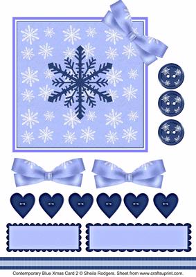 Contemporary Blue Xmas Card 2