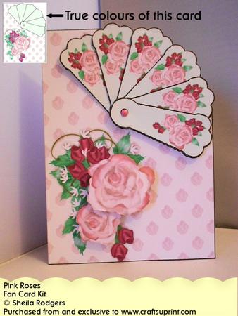Fan Card - Pink Roses