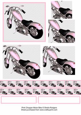 Pink Chopper Motor Bike