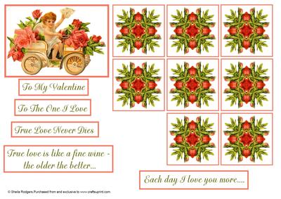 Cupid in Car Topper and Teabag Tiles