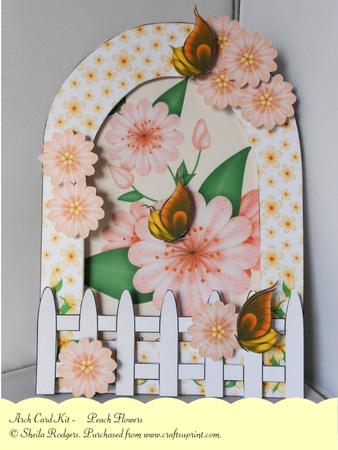 Arch Card Kit - Peach Flowers
