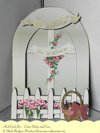 Arch Card Kit - Easter Tulips and Cross
