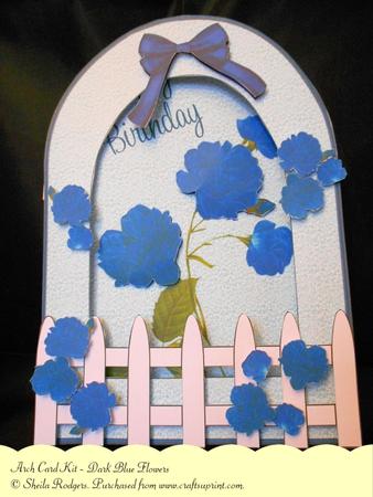 Arch Card Kit - Dark Blue Flowers