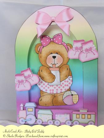 Arch Card Kit - Baby Girl Teddy