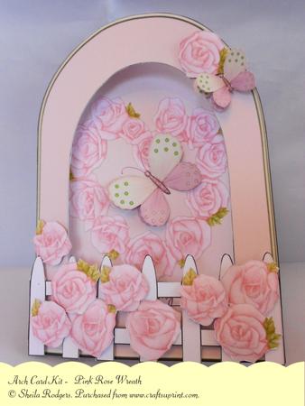 Arch Card Kit - Pink Rose Wreath