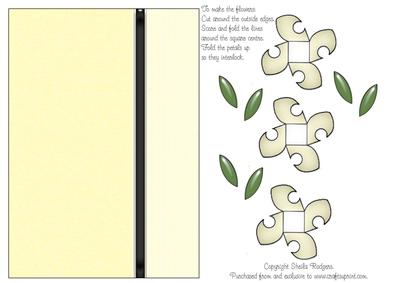Folded Flower Card - Cream Flowers 2