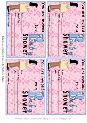 Baby Shower Invitation with Mum to Be 2