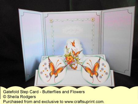 Gatefold Step Card - Butterflies and Flowers