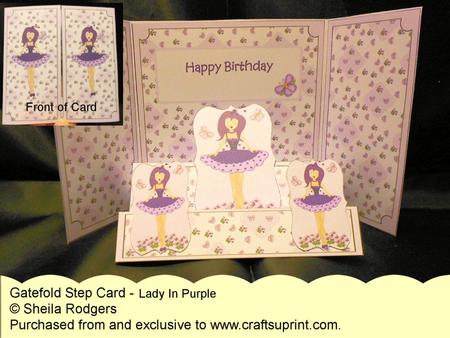 Gatefold Step Card - Lady in Purple
