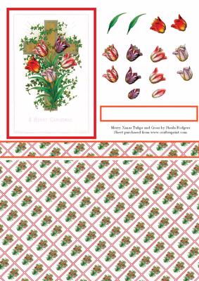 Merry Xmas Tulips and Cross