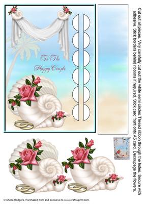 Woven Ribbon Card 2 - Beach Wedding