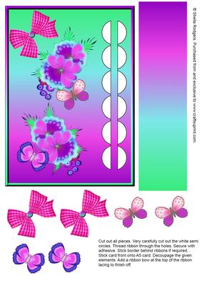 Woven Ribbon Card 3 - Vivid Butterflies
