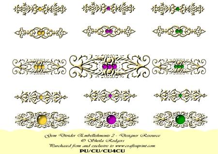 Gem Divider Embellishments 2 - Designer Resource
