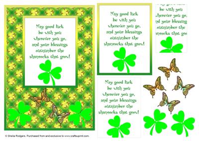St. Patrick's Day Shamrocks and Butterflies