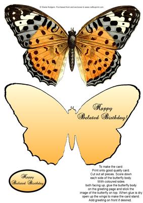 Butterfly Stand Up Card 7 - Belated