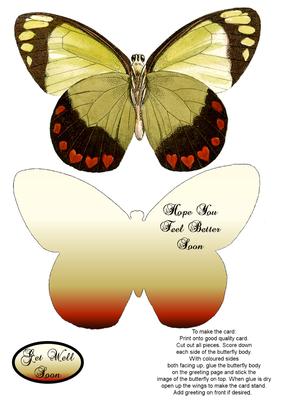 Butterfly Stand Up Card 8 - Get Well Soon