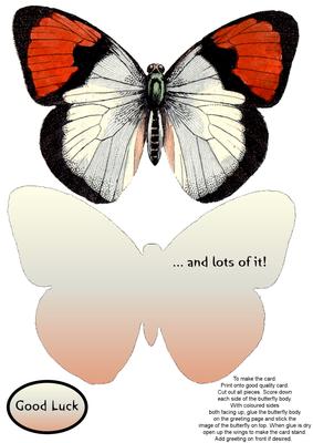 Butterfly Stand Up Card 10 - Good Luck