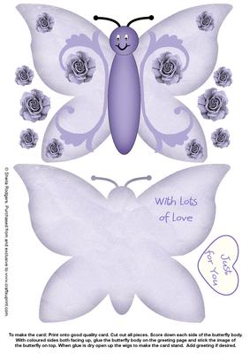 Cartoon Butterfly Stand Up Card 2