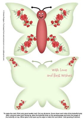 Cartoon Butterfly Stand Up Card 3