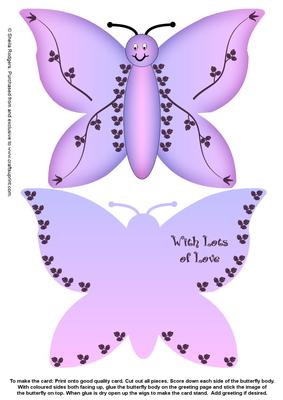 Cartoon Butterfly Stand Up Card 4