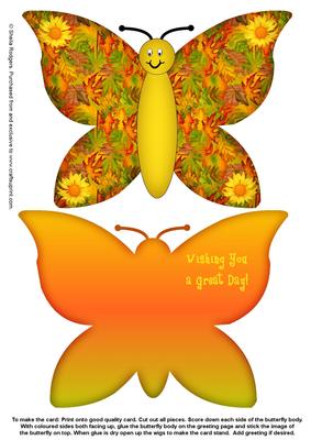 Cartoon Butterfly Stand Up Card 5