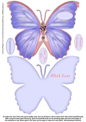 Gem Butterfly Stand Up Card 1