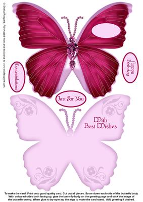 Gem Butterfly Stand Up Card 2