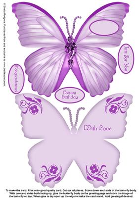 Gem Butterfly Stand Up Card 3