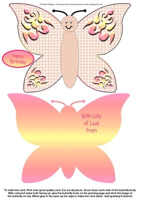 Cartoon Butterfly Stand Up Card 6