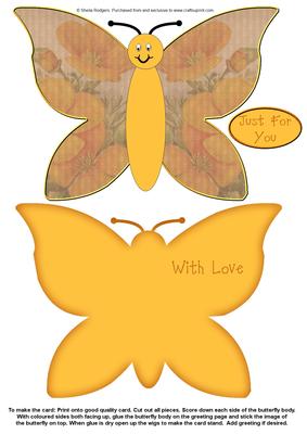 Cartoon Butterfly Stand Up Card 8