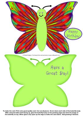 Cartoon Butterfly Stand Up Card 9