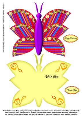 Artistic Butterfly Stand Up Card 3